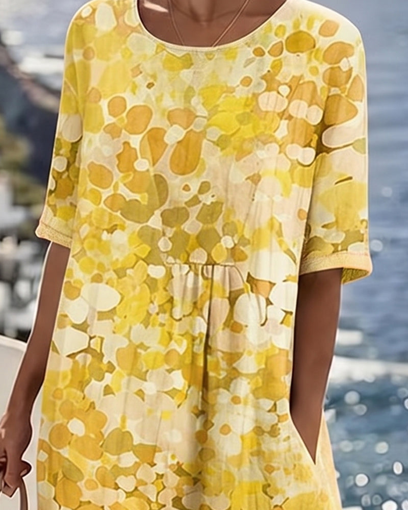 Women's Airy Floral Print Midi Dress