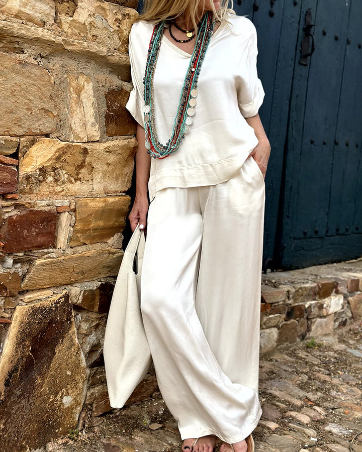 Alessia - Satin Casual Set