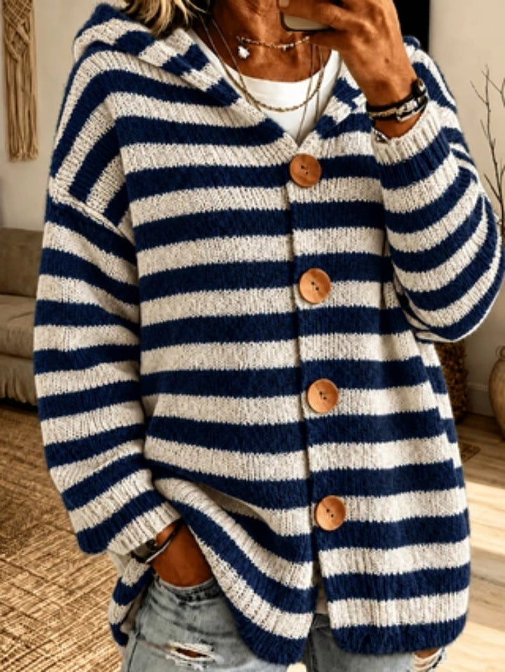 Women's Striped Knit Sweater Casual and Modern, view 10 - Elena Harper