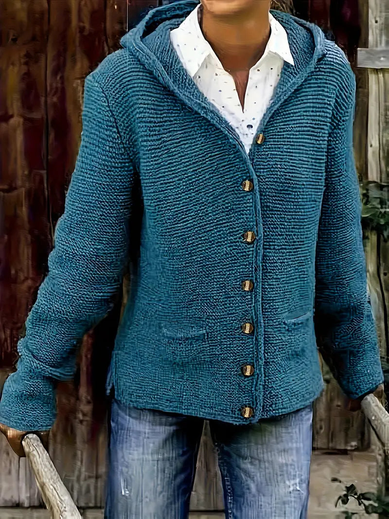 Hallie Fashionable Cardigan with Button Placket - Elena Harper