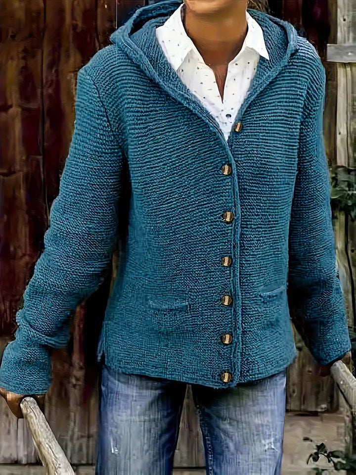 Hallie Fashionable Cardigan with Button Placket - Elena Harper
