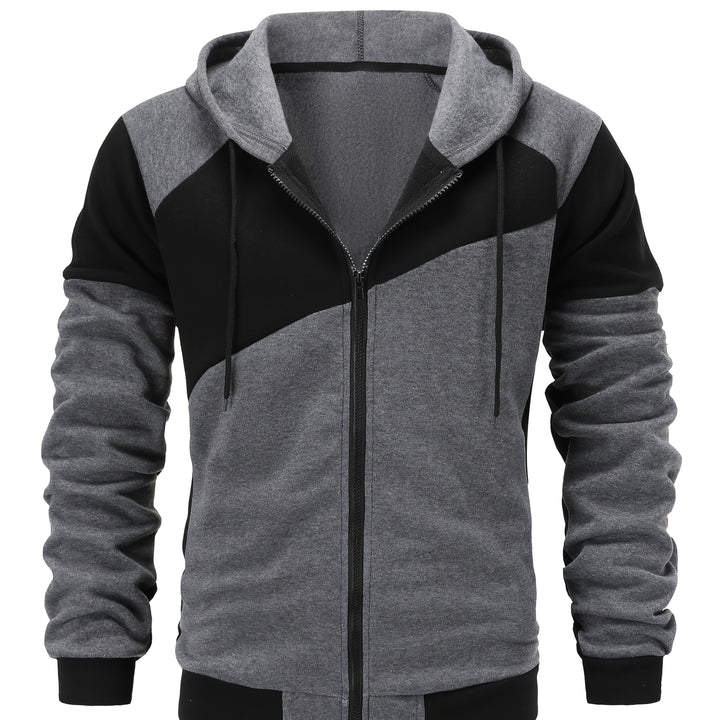 Bryce Color Block Zip-Up Hooded Jacket, view 10 - Elena Harper