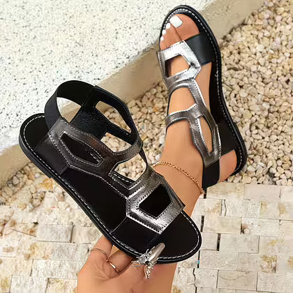 Marlae Summer Shoes with Contrasting Straps, view 3 - Elena Harper