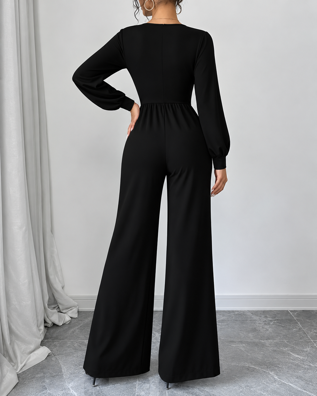 Kira Elegant Jumpsuit with Lace Details, view 2 - Elena Harper