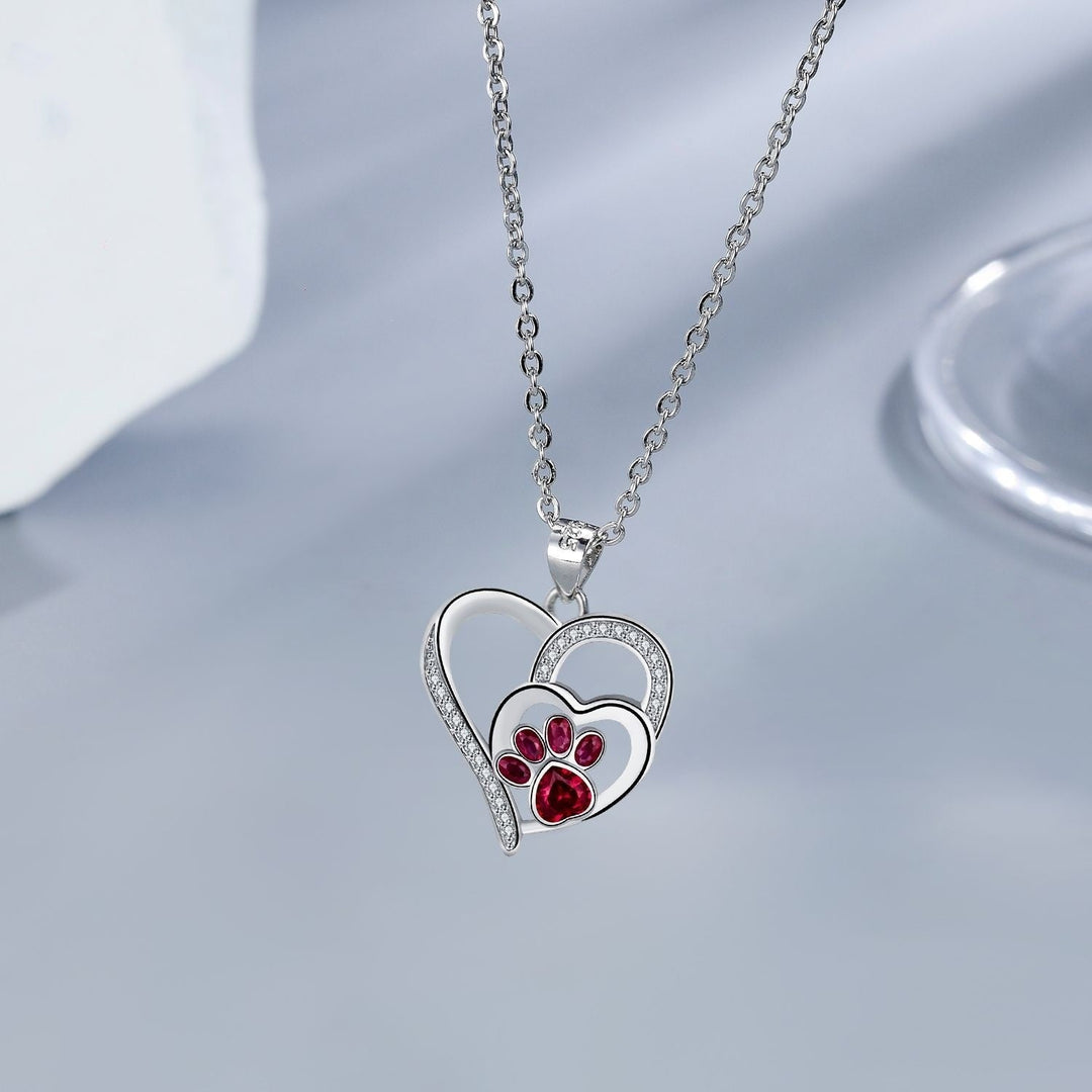 Cute Paw Print Necklace, view 2 - Elena Harper