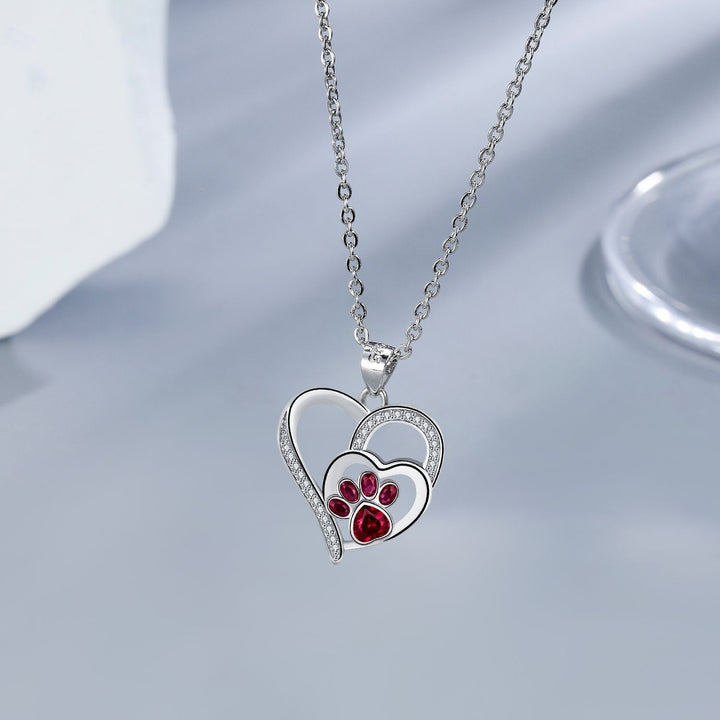 Cute Paw Print Necklace, view 2 - Elena Harper