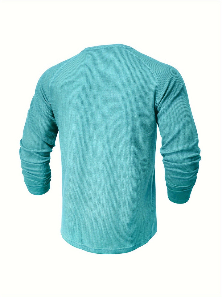 LAURENT MONACO | TEXTURED HENLEY T-SHIRT FOR MEN