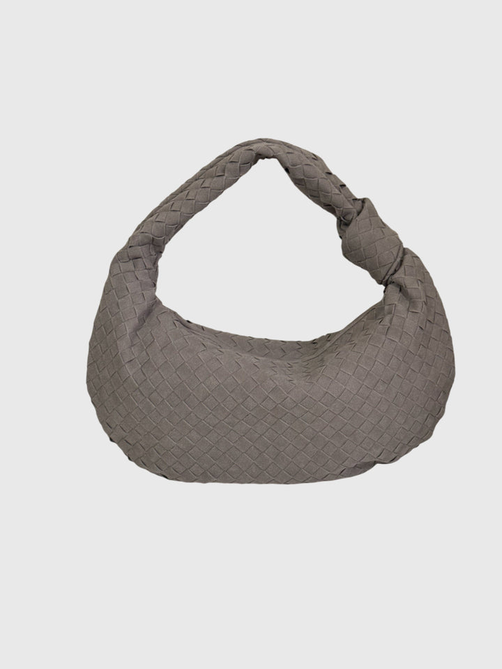 Medium Women's Braided Suede Bag – Elegant Everyday Knotted Style