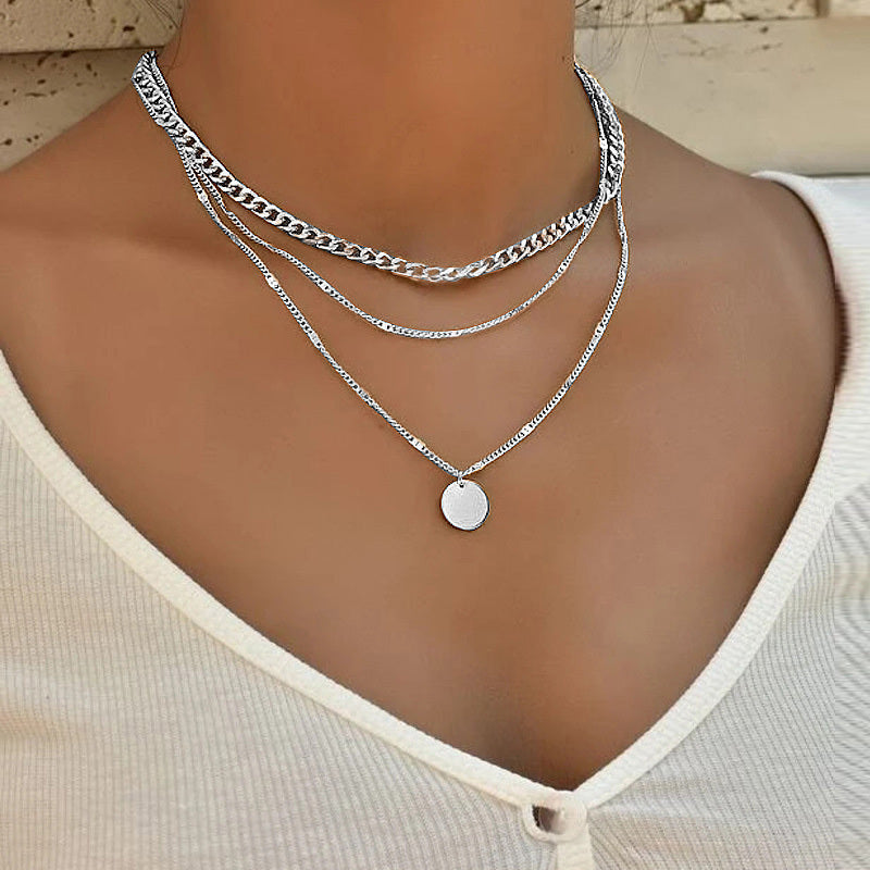Women's Layered Chain Necklace Set - Gold & Silver Options