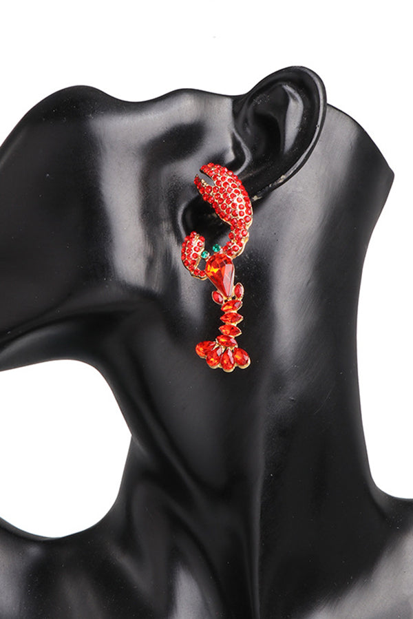Fashionable Diamond Lobster-shaped Holiday Earrings