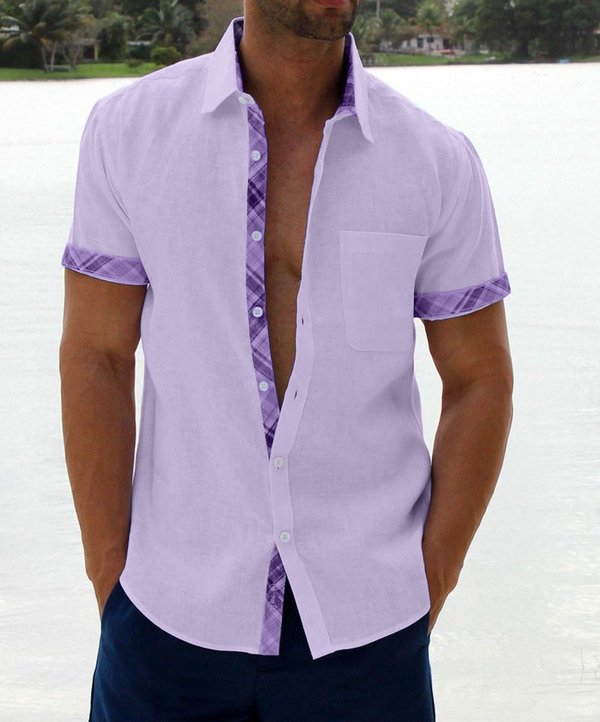 Harold Men's Casual Shirt in Checkered Design with Button-Down Collar, view 5 - Elena Harper