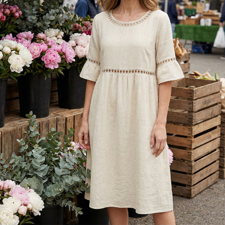 Amara™ | Elegant Belly-Camouflaging Midi Dress
