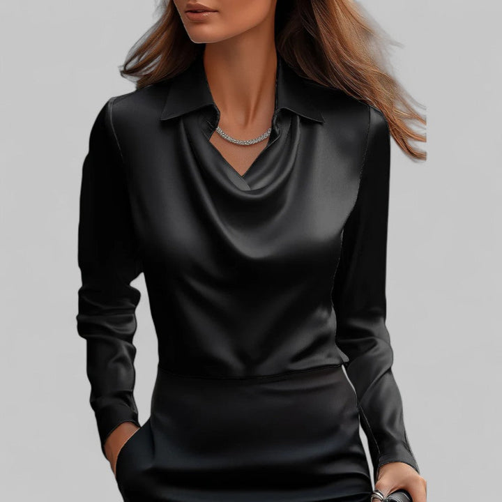 DRAPED SATIN BLOUSE FOR WOMEN