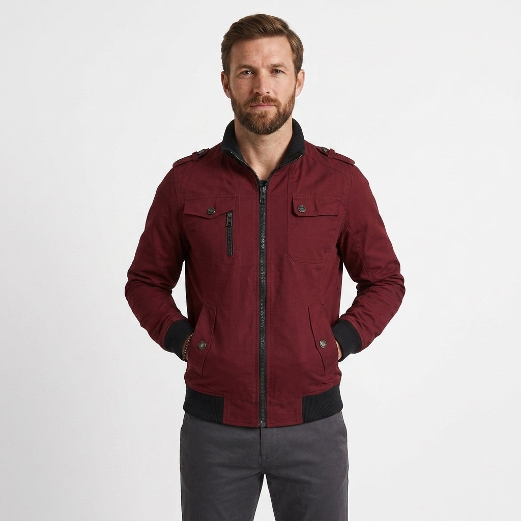 Stand Collar Bomber Jacket For Men