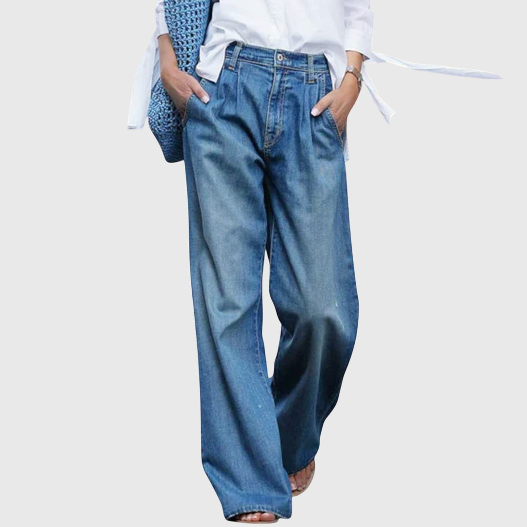 Ava High-Quality Jeans with Wide Legs - Elena Harper