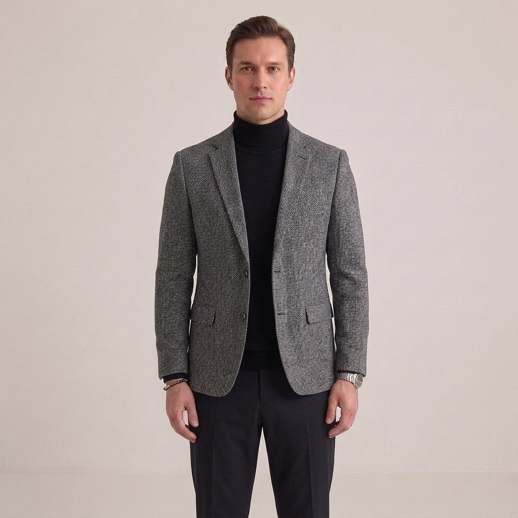 Slim-Fit Single-Breasted Blazer for Men