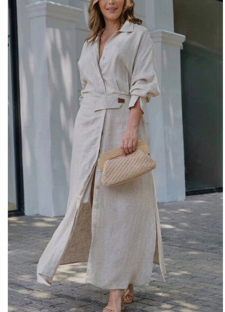 Wren Elegant Tied Dress: Chic Commute Long Sleeve Style, view 6 - Elena Harper