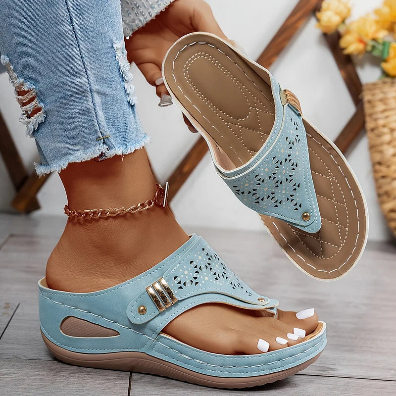 Anazza Comfortable Everyday Sandals with Wedge Heel - Elena Harper