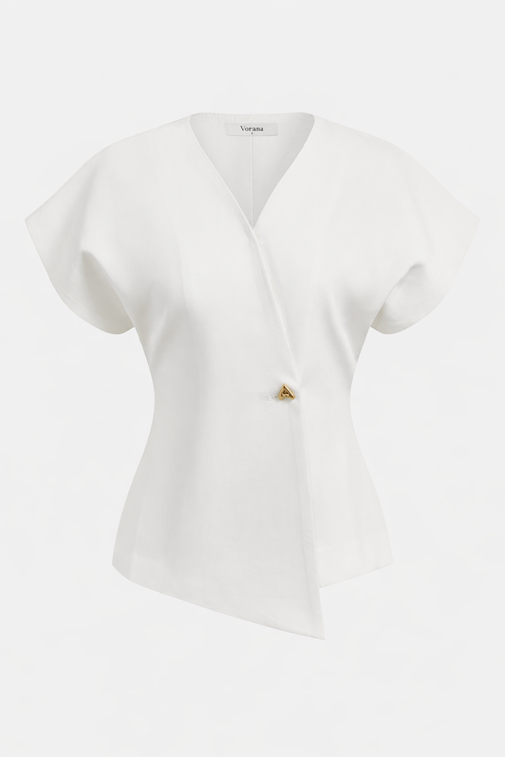 Elegant Women's V-Neck Top - Fluid and Refined