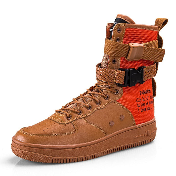 High-top men's reinforced canvas urban style boots - Esteban