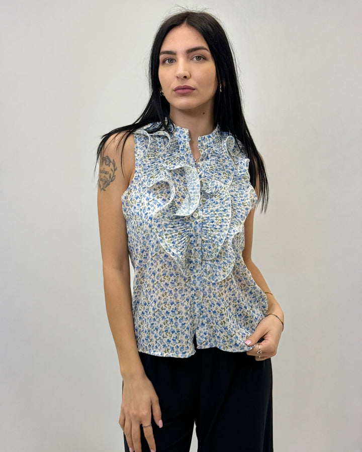 Nadia™  |  Sleeveless Blouse Ruffles