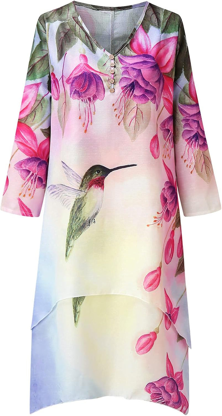 Debbie™  |  Vintage Bohemian Bloemen Jurk Met Zakken