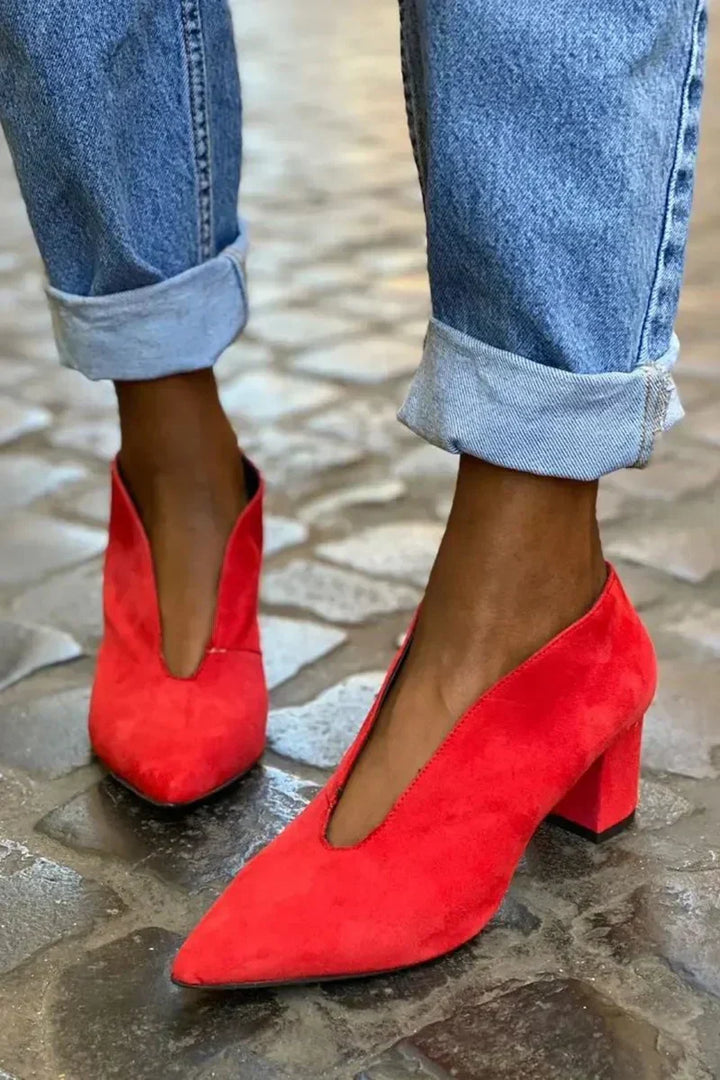 Elegant Block Heel Pumps - Elena Harper