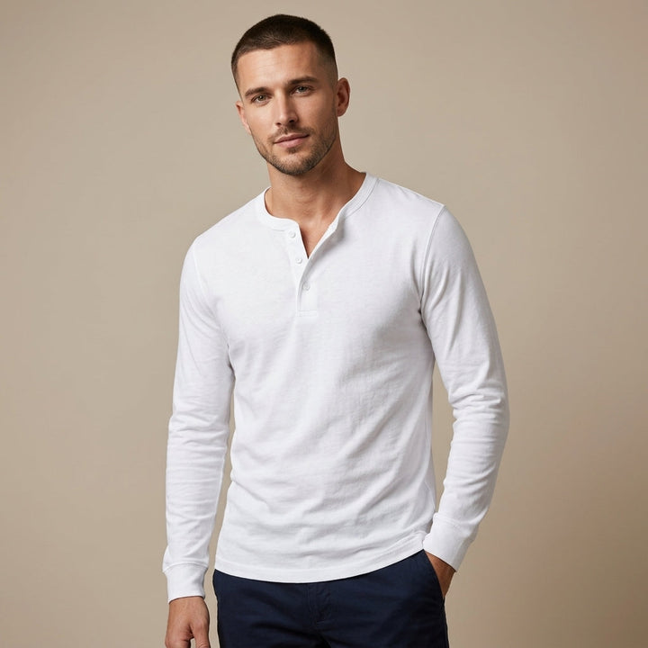 MEN'S LONG SLEEVE HENLEY SHIRT