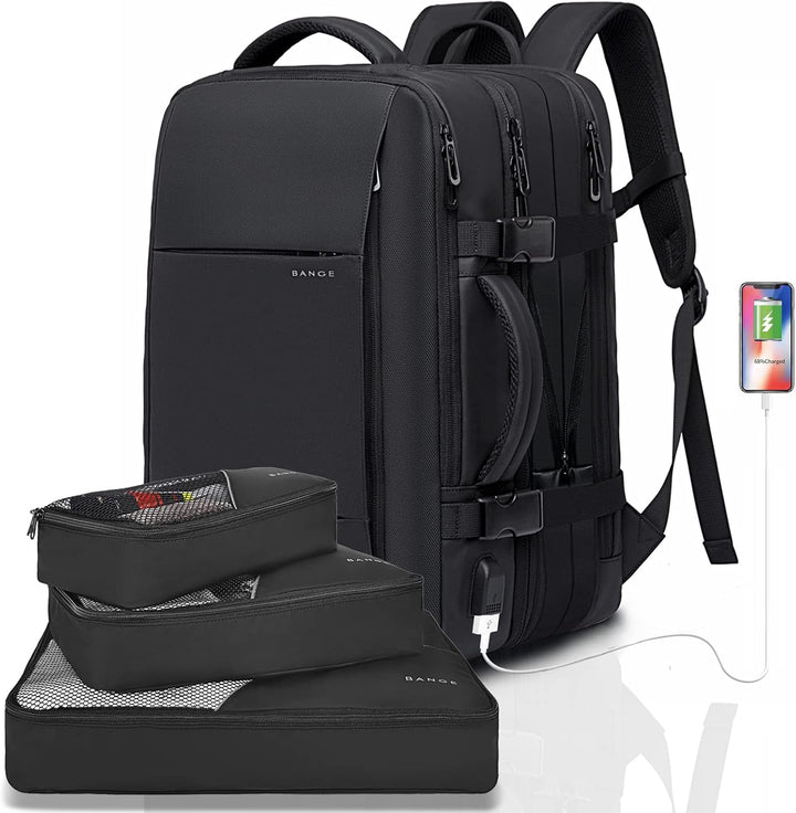 Unisex Expandable Travel Backpack - Waterproof 26-45L with Laptop Sleeve