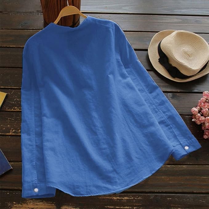 Women's Effortless Long Sleeve Blouse - Versatile & Chic Top