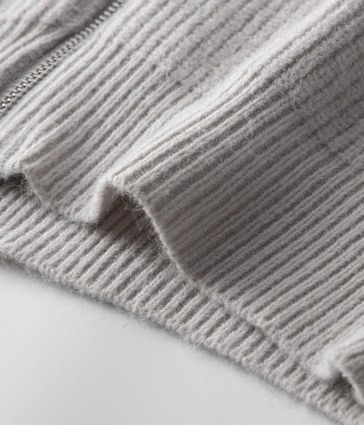 Emma & Rose merino wool zip-up cardigan — premium winter knitwear
