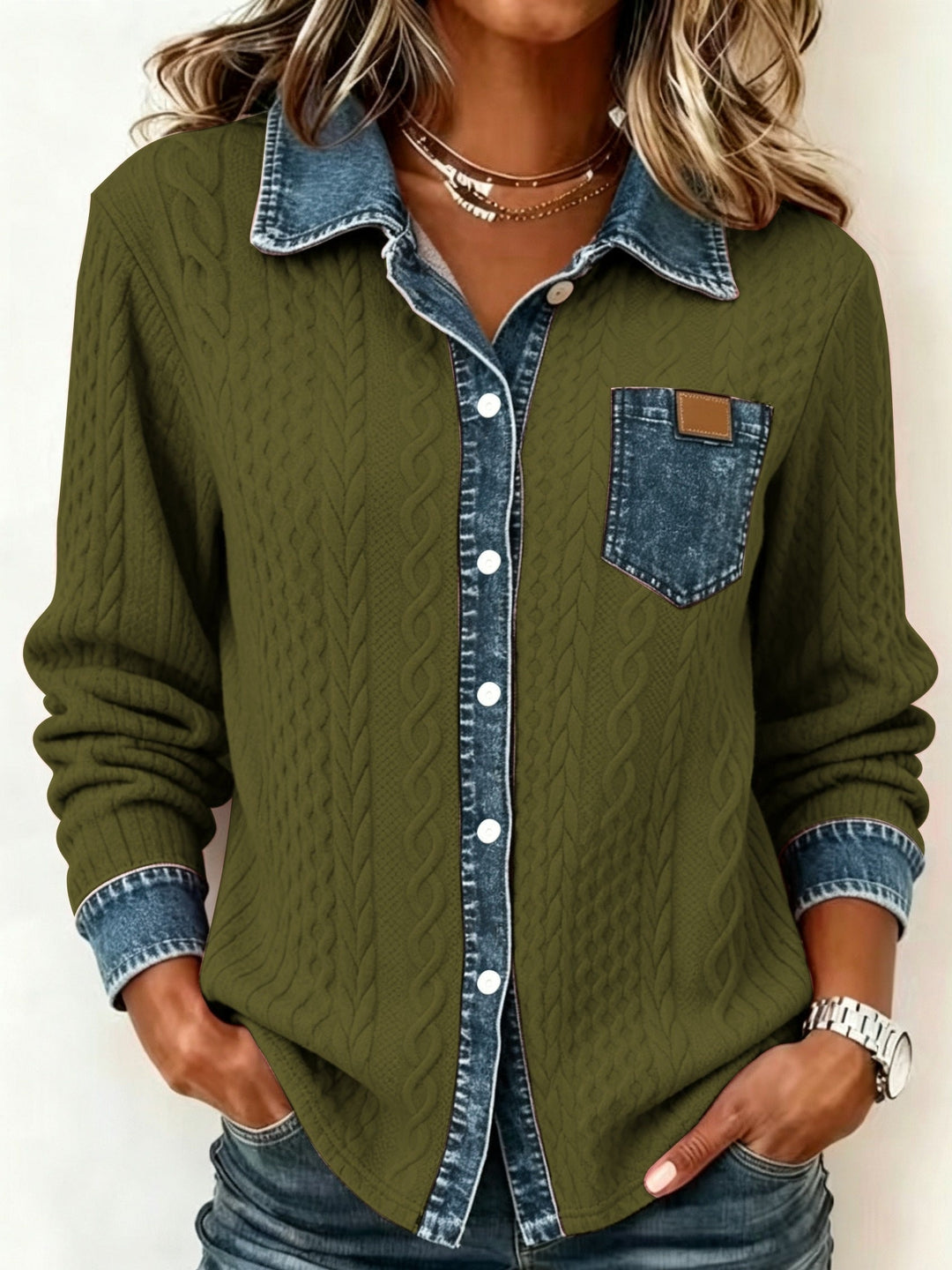 Greta | Textured Button-Up Shirt