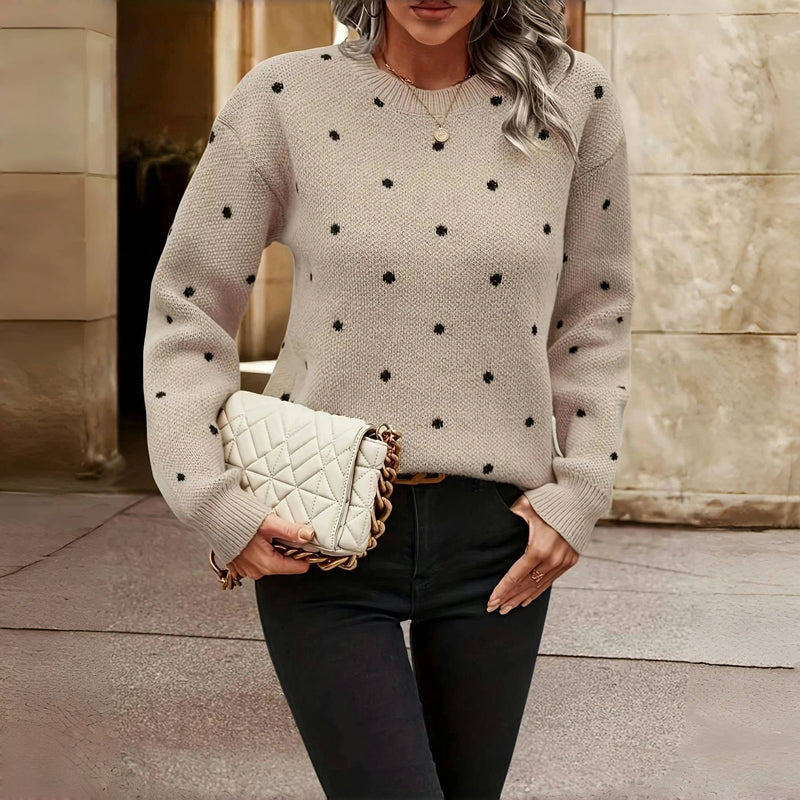 Casual Polka Dot Knitted Jumper
