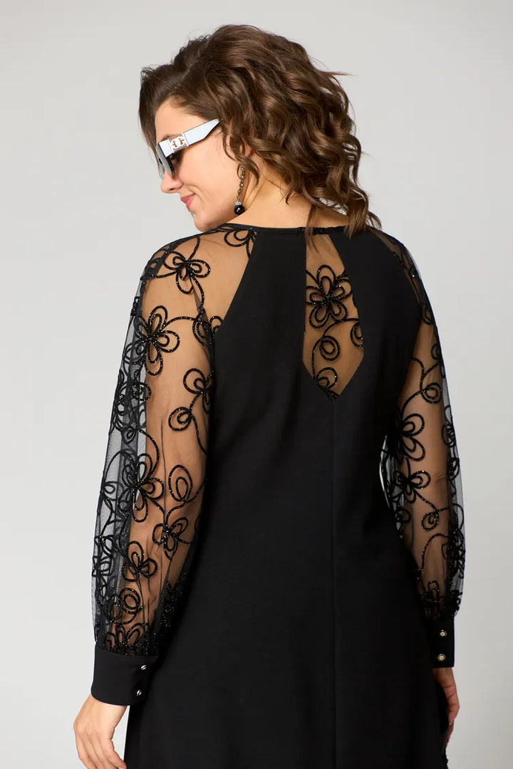 Elara Lace Sleeve Dress, view 7 - Elena Harper