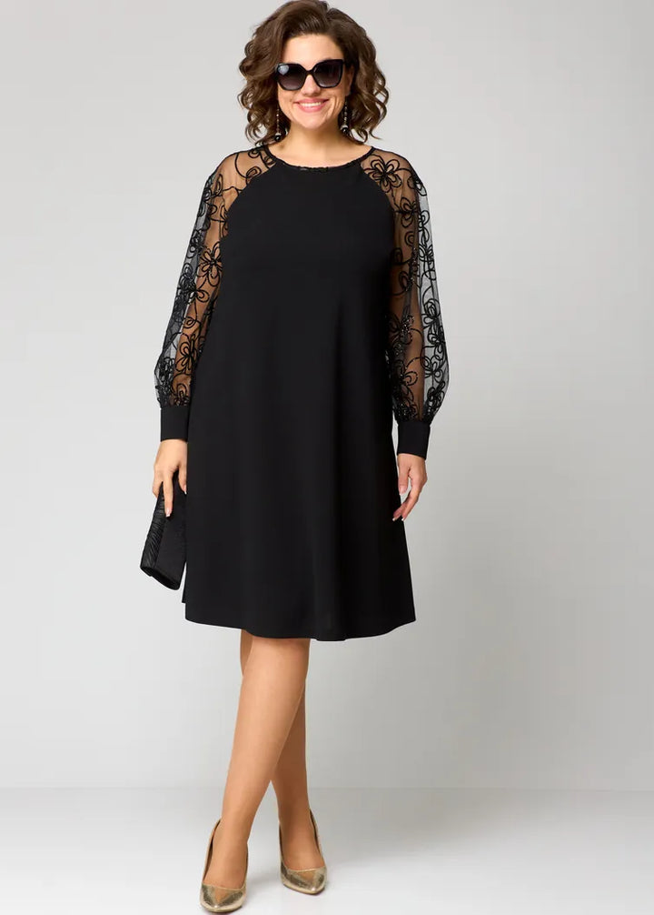 Elara Lace Sleeve Dress - Elena Harper