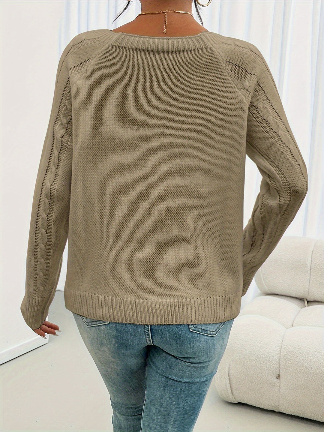 TEXTURED SWEATER WITH BUTTONS FOR WOMEN