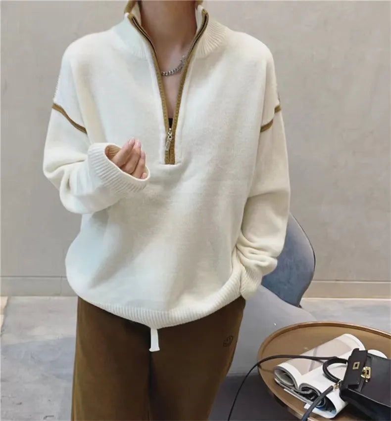 Yanis - Loose Jersey with Half-Zip