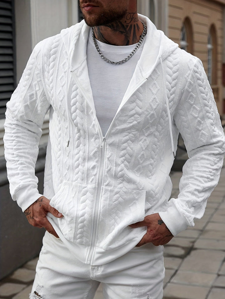 LAURENT MONACO | GEOMETRIC KNIT HOODIE FOR MEN