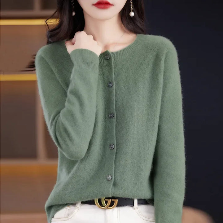 Linda Cozy Wool Cardigan, view 7 - Elena Harper