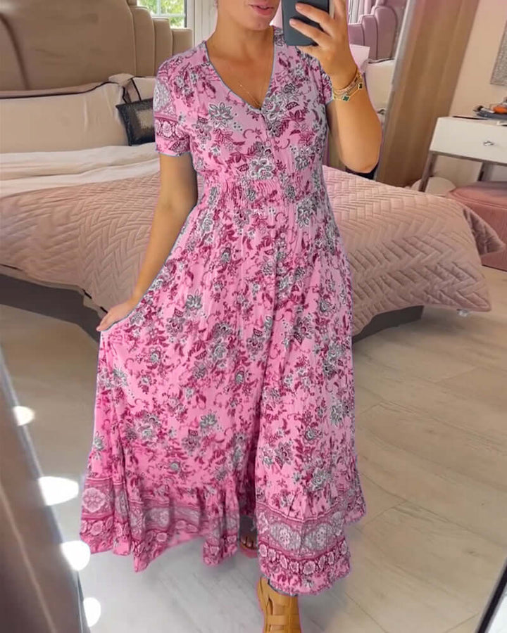 Women's Floral Boho Maxi Dress, view 4 - Elena Harper