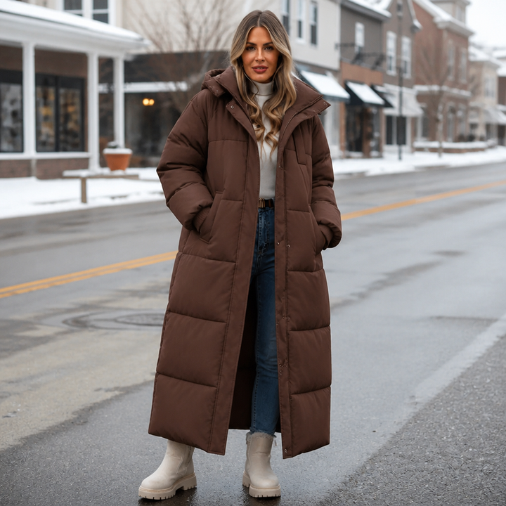 Elise | Long and Elegant Women's Puffer Jacket with Hood