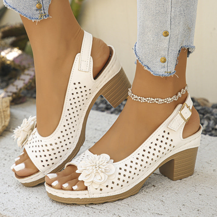 Giona Stylish Floral Wedge Sandals, view 2 - Elena Harper