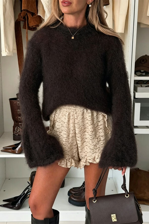 Elena Flared-Sleeve Mohair Sweater