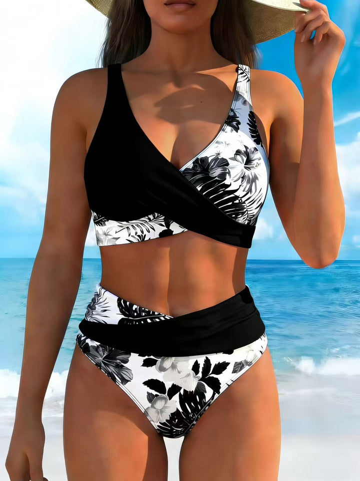 Barisol Floral Bikini Set with Supportive Wrap Top, view 5 - Elena Harper