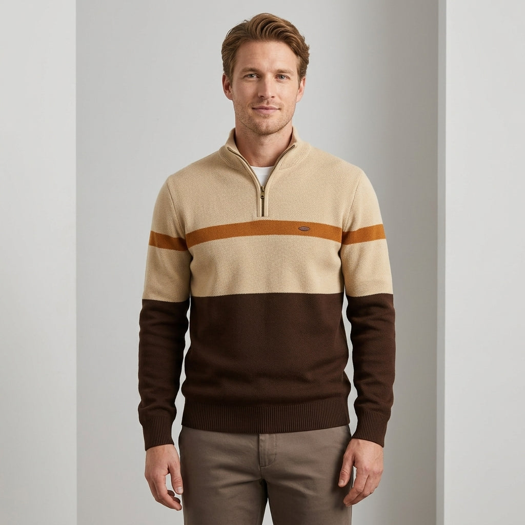 Harrington Oxford | Quarter Zip Knit Pullover For Men