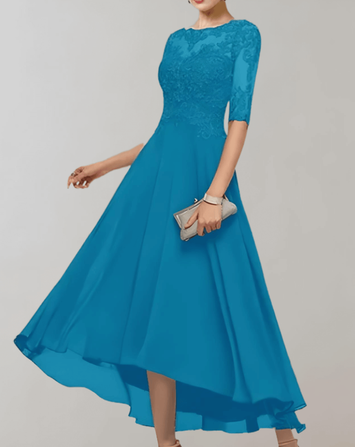 Lace Sleeve Maxi Dress Wedding Guest, view 2 - Elena Harper
