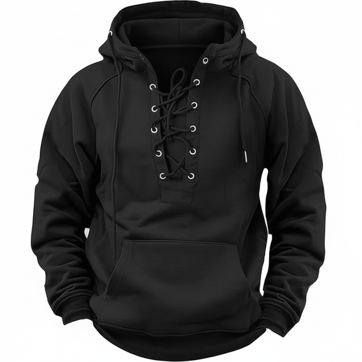 Hovav Long Sleeve Lace-Up Hoodie - Elena Harper