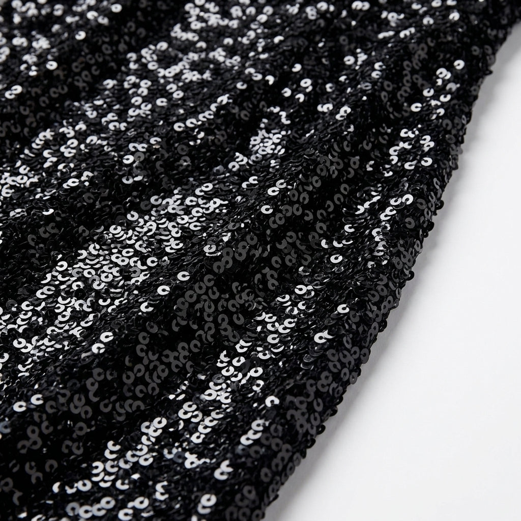Black Sequin Mermaid Maxi Dress