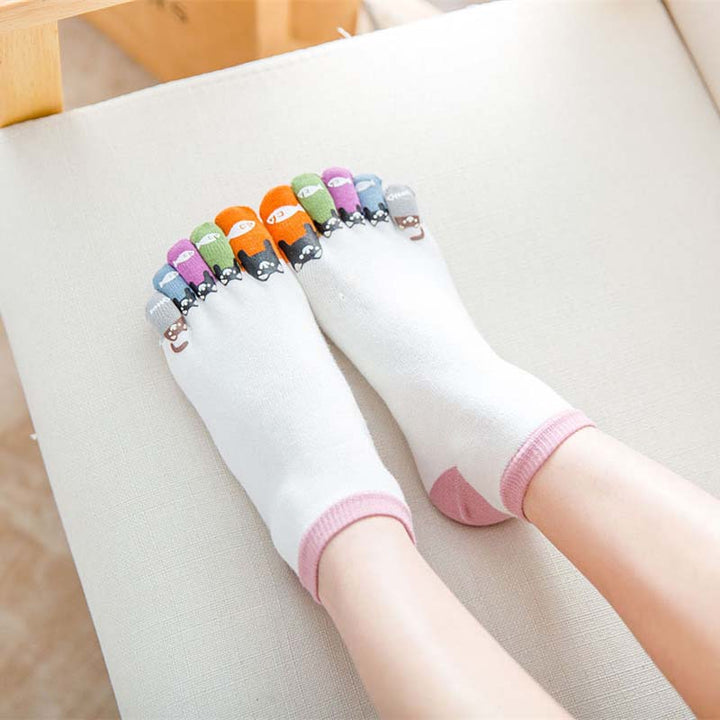 Cartoon Five-Toe Socks