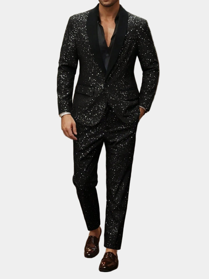 Glitter Suit with Blazer and Trousers for Men